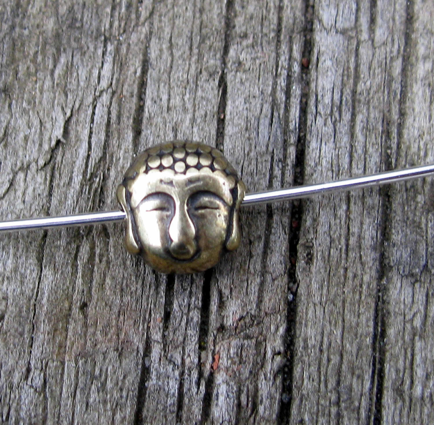 Mellandel Bronsfärgad - Buddha Huvud 7x5,2mm - 5-pack Grekisk Metall