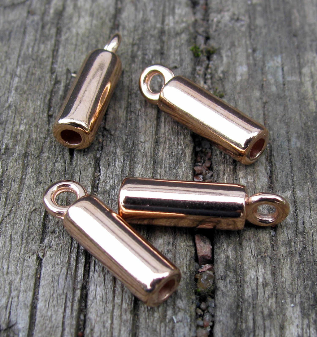 Ändfäste Roséguldfärgad - Rak Stilren med 2,2mm Hål, 4-pack Grekisk Metall