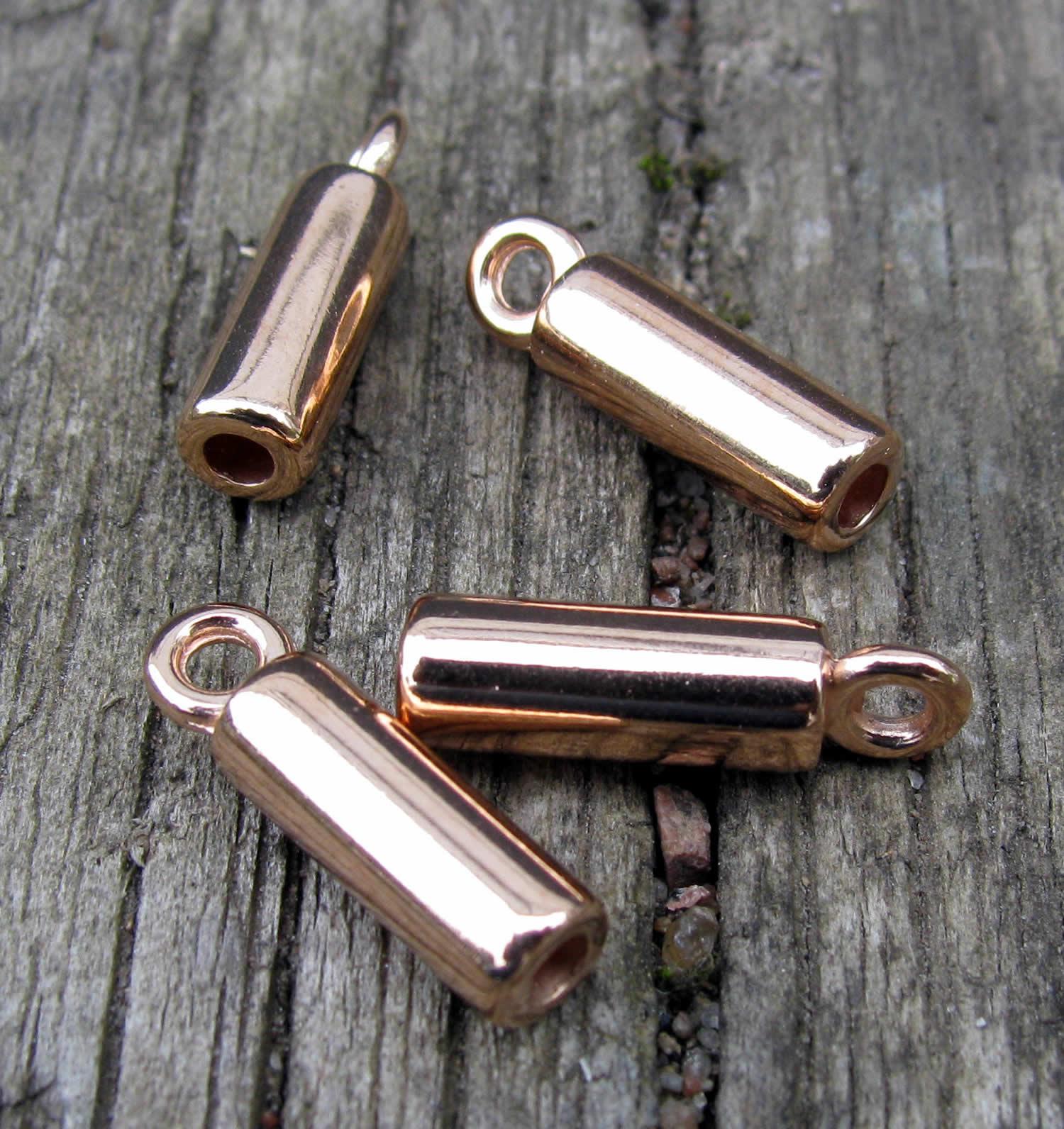 Ändfäste Roséguldfärgad - Rak Stilren med 2,2mm Hål, 4-pack Grekisk Metall