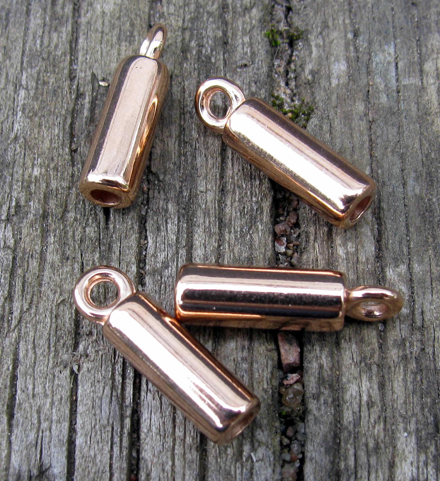 Ändfäste Roséguldfärgad - Rak Stilren med 2,2mm Hål, 4-pack Grekisk Metall