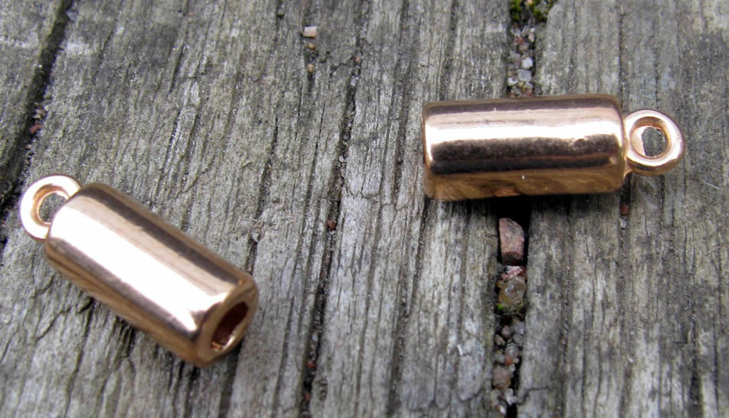 Ändfäste roséguldfärgad - Rak stilren 3,2mm hål, 2-pack Grekisk Metall