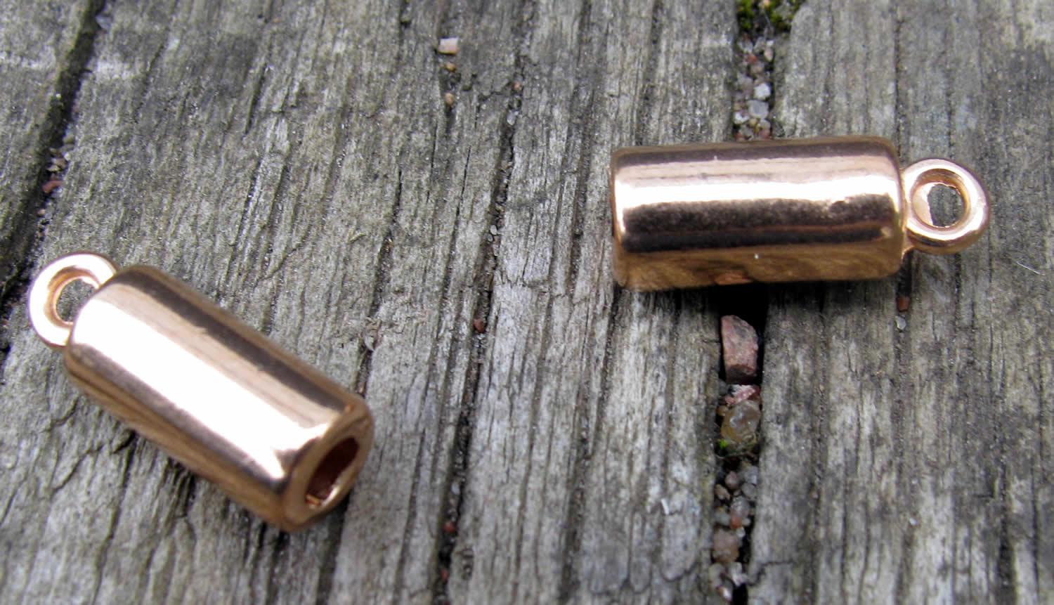 Ändfäste roséguldfärgad - Rak stilren 3,2mm hål, 2-pack Grekisk Metall