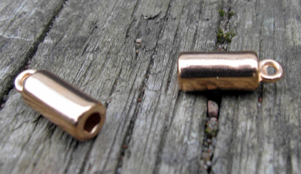 Ändfäste roséguldfärgad - Rak stilren 3,2mm hål, 2-pack Grekisk Metall