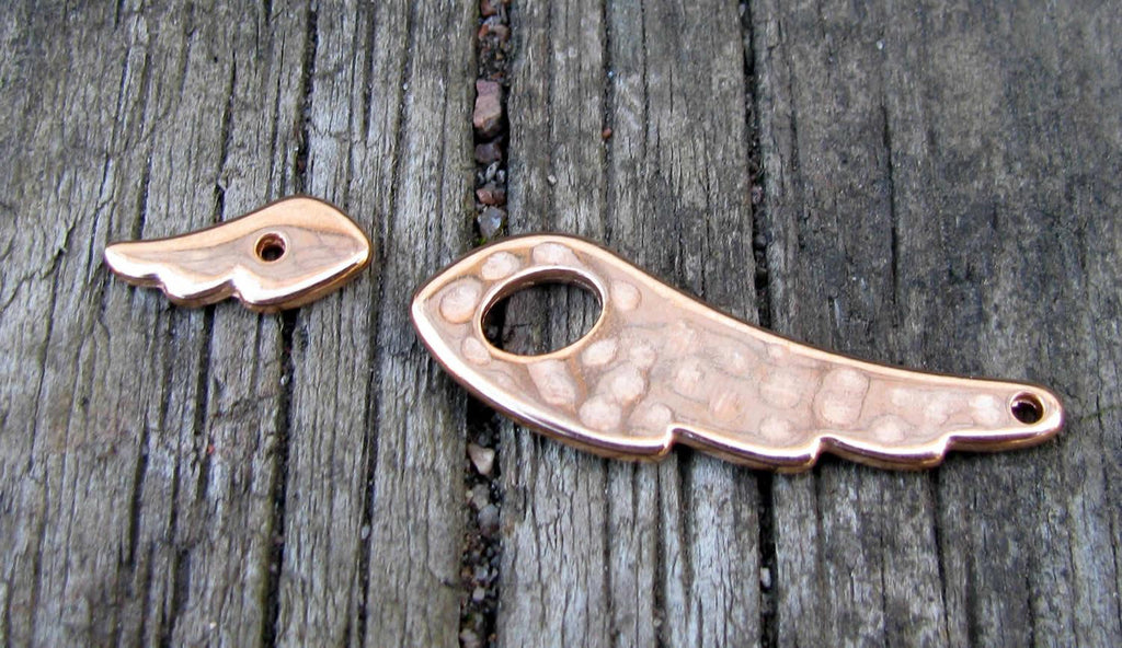 Stavlås Roséguldfärgat - Vinge 38x7mm, 1 set Grekisk Metall