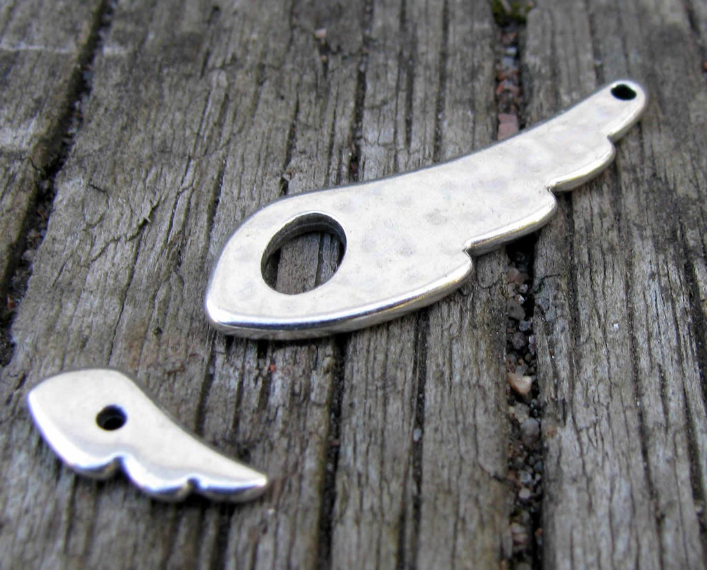 Stavlås Silverfärgat - Vinge 38x7mm, 1 set Grekisk Metall
