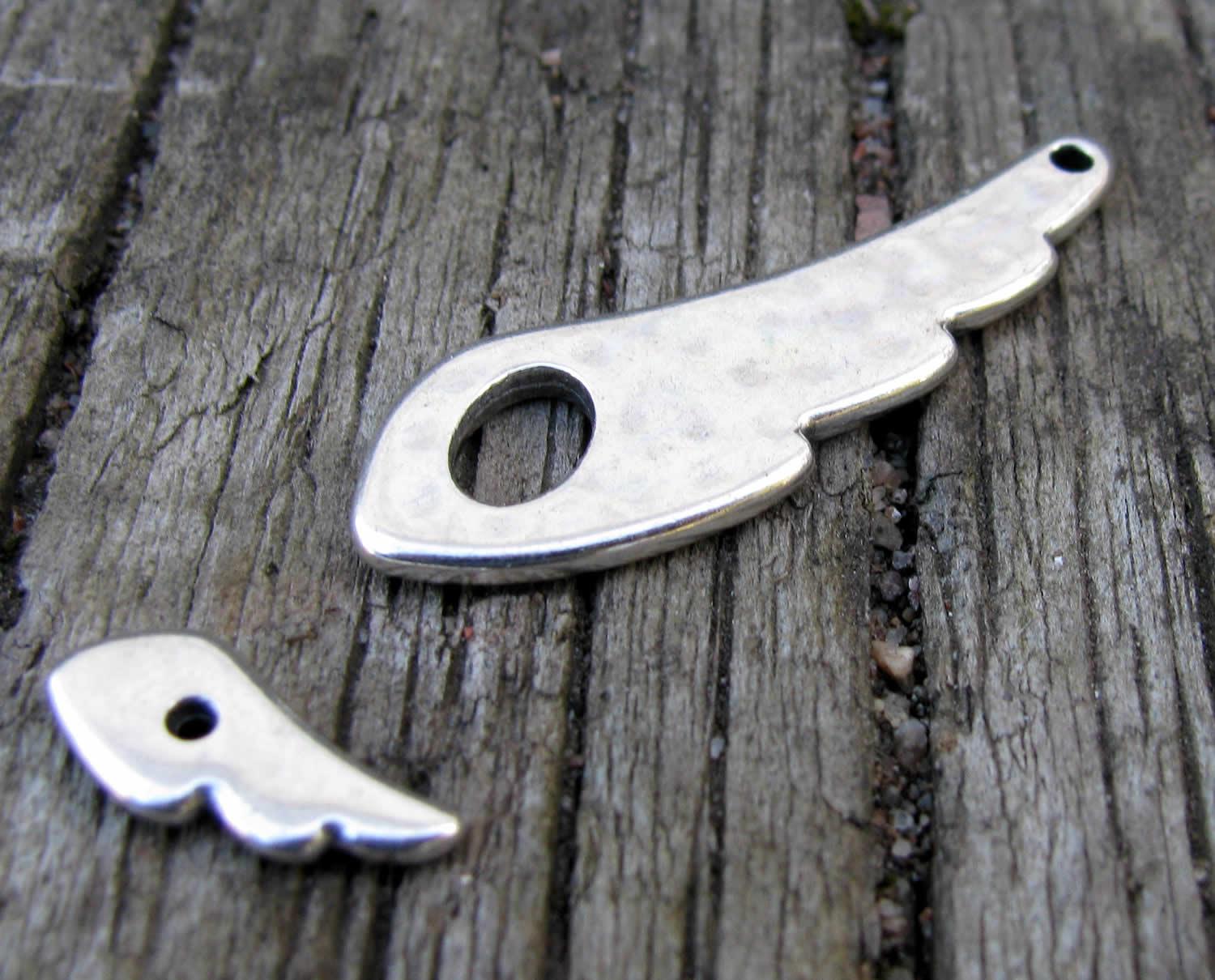 Stavlås Silverfärgat - Vinge 38x7mm, 1 set Grekisk Metall