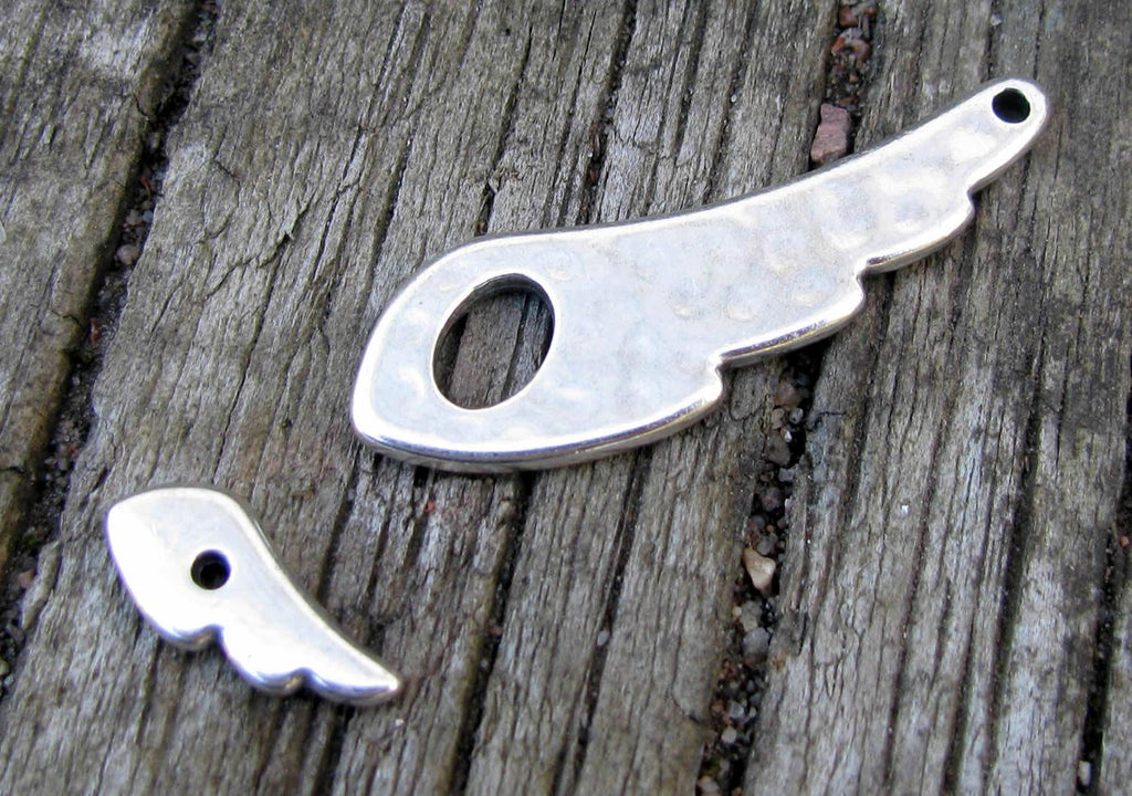Stavlås Silverfärgat - Vinge 38x7mm, 1 set Grekisk Metall