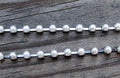 Strasskedja Silverfärgad - Vita akrylpärlor 3mm, 20 cm Grekisk Metall