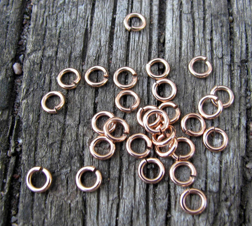 Bindringar 24k roséguldpläterade - 5x1 mm, 20-pack Grekisk Metall