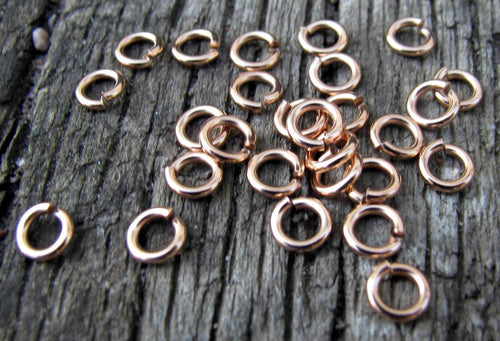 Bindringar 24k roséguldpläterade - 5x1 mm, 20-pack Grekisk Metall
