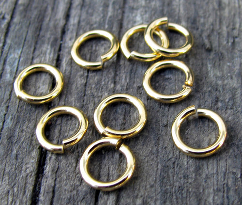 Bindringar 24k guldpläterade - 7,5x1,2 mm, 20-pack Grekisk Metall