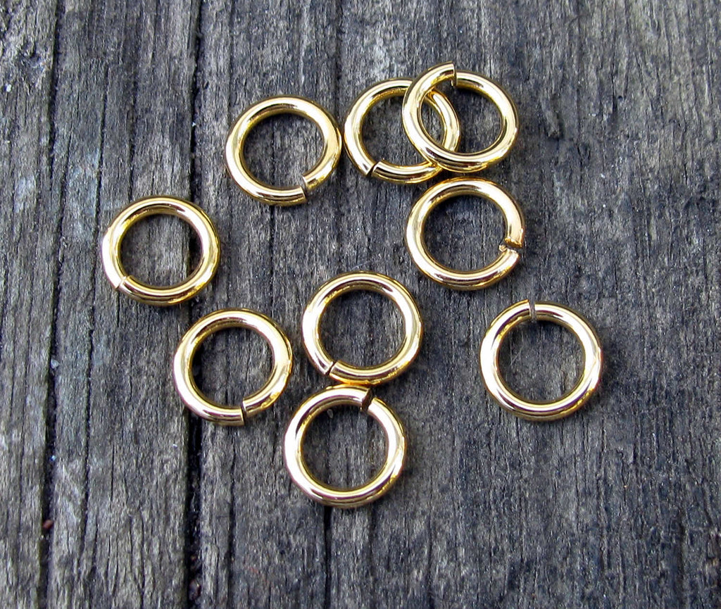 Bindringar 24k guldpläterade - 7,5x1,2 mm, 20-pack Grekisk Metall