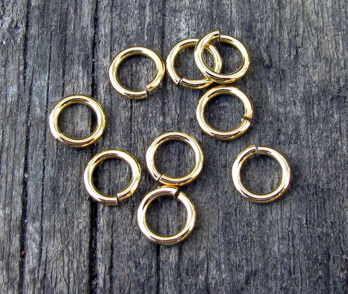 Bindringar 24k guldpläterade - 7,5x1,2 mm, 20-pack Grekisk Metall