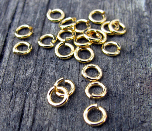 Bindringar 24K guldpläterade - 5x1 mm 20-pack Grekisk Metall