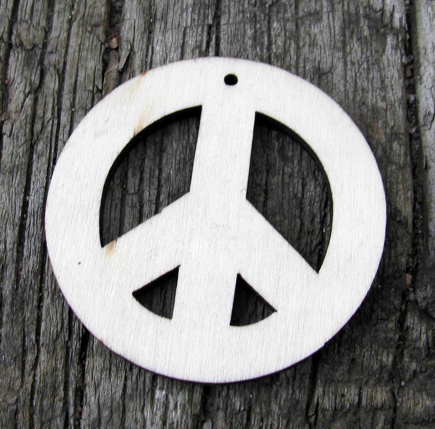 Hänge Trä - Peace-märke 50mm, 1 styck Hilmas Pyssel