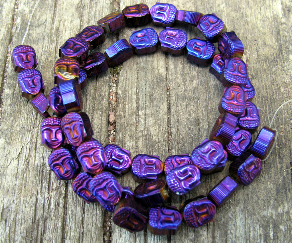 Hematit - Buddha-huvud Pärlor 8x7mm Lila 1 Sträng Hilmas Pyssel