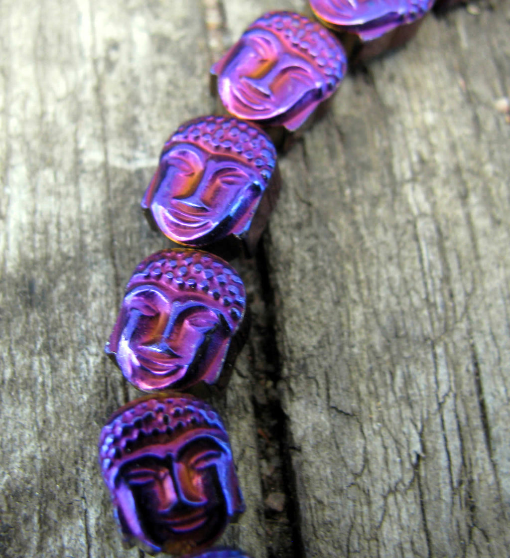 Hematit - Buddha-huvud Pärlor 8x7mm Lila 1 Sträng Hilmas Pyssel
