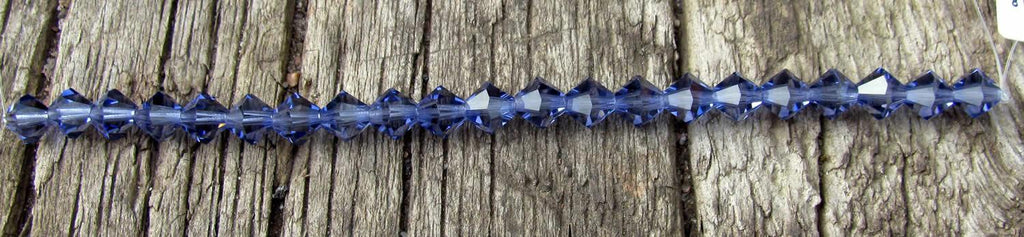 Tjeckiska MC Bicone - Tanzanite 6 mm, 1 sträng Preciosa