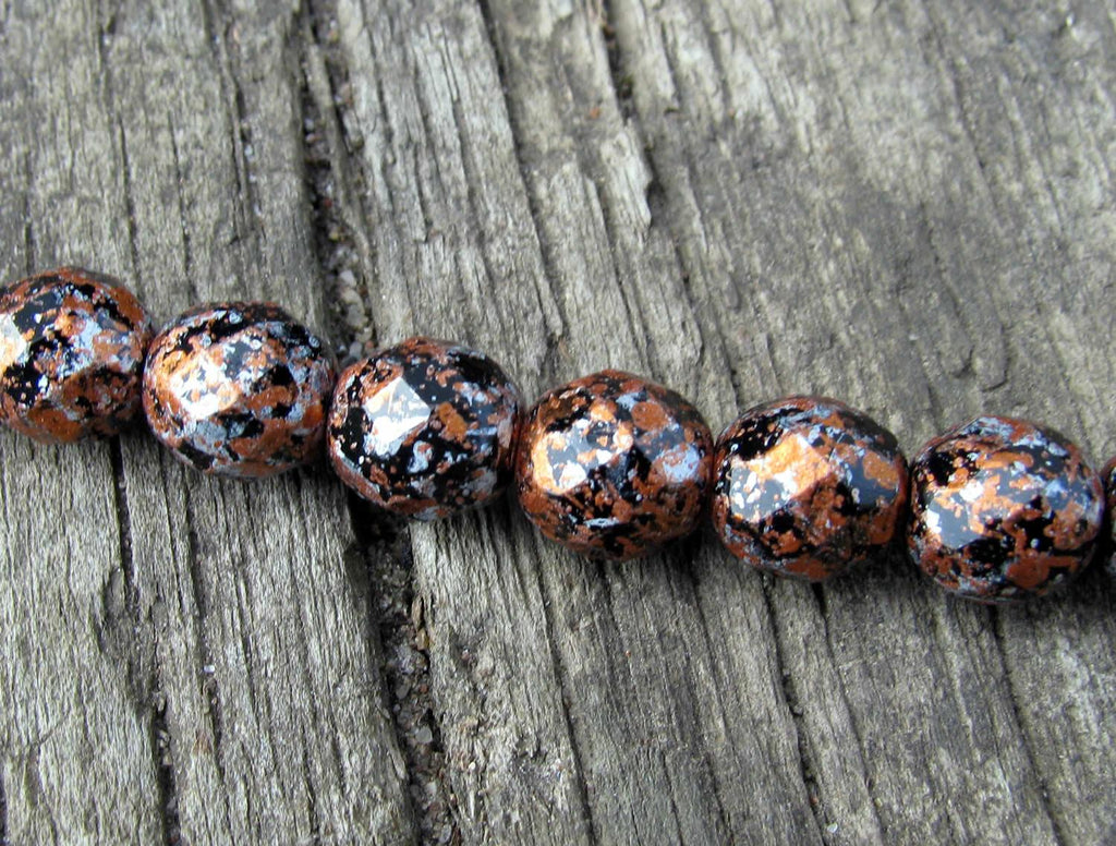 Tjeckiska Firepolish - Tweedy Light Copper 8mm, 1 sträng Hilmas Pyssel