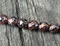 Tjeckiska Firepolish - Tweedy Light Copper 8mm, 1 sträng Hilmas Pyssel