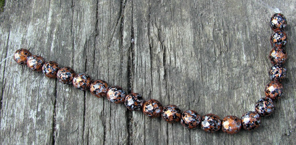Tjeckiska Firepolish - Tweedy Light Copper 8mm, 1 sträng Hilmas Pyssel
