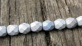 Tjeckiska Firepolish - Glittery Matte Silver 6mm, 1 sträng Hilmas Pyssel