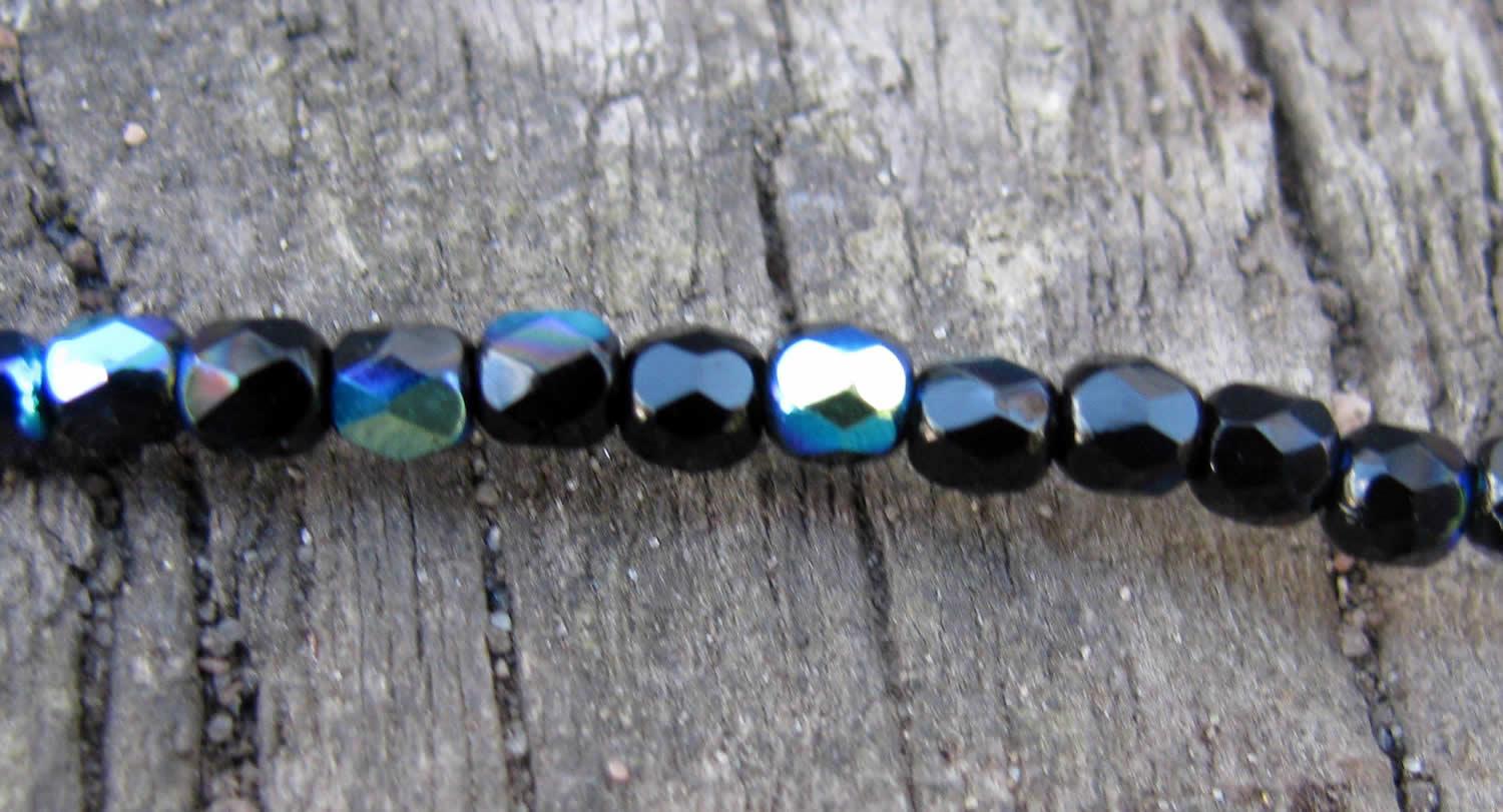 Tjeckiska Firepolish - Jet AB 3 mm, 50-pack Hilmas Pyssel