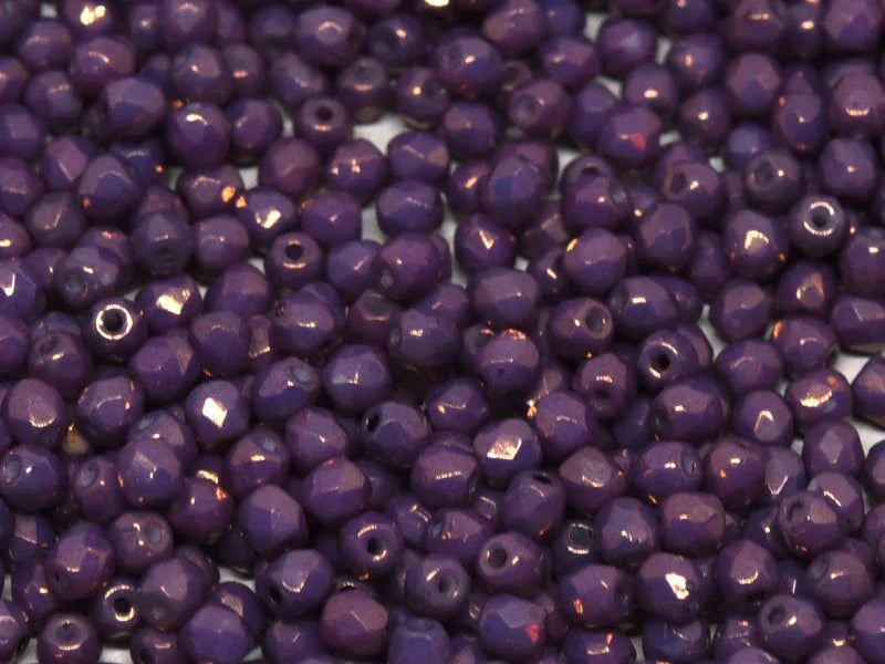 Tjeckiska Firepolish - Chalk White Lila Vega Luster 3 mm, 50-pack Hilmas Pyssel