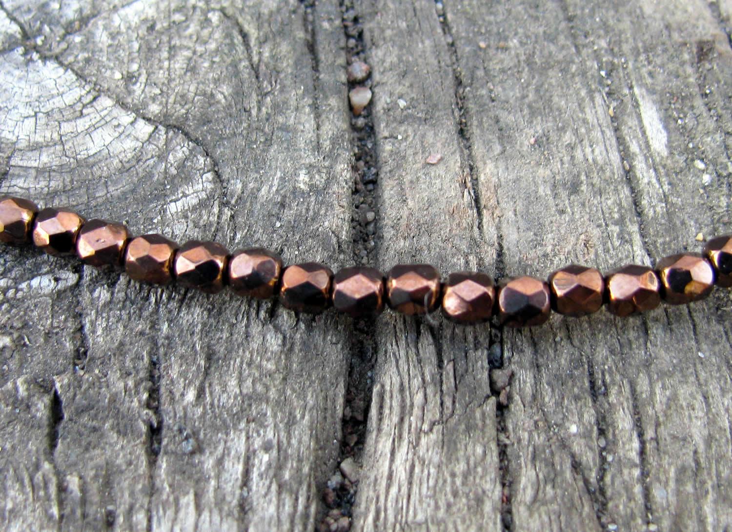 Tjeckiska Firepolish - Dark Bronze 3 mm, 50-pack Hilmas Pyssel