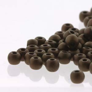 Tjeckiska Druk (Runda) - Jet Matte Bronze True 2mm, 50-pack Hilmas Pyssel