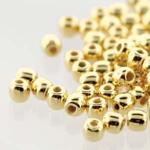 Tjeckiska Druk (Runda) - 24K Gold Plate True 2mm, 50-pack Hilmas Pyssel