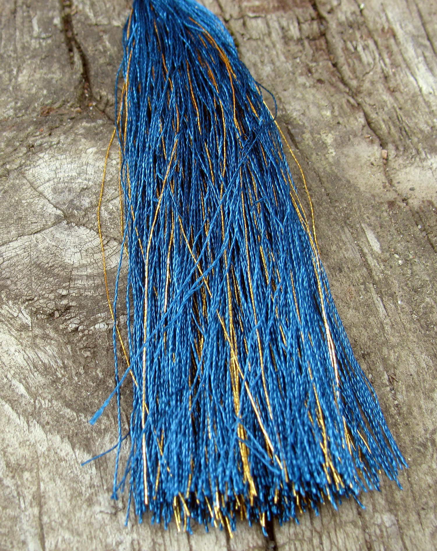 Bomullstofs - Petrol / Guld 90mm 1 styck Hilmas Pyssel