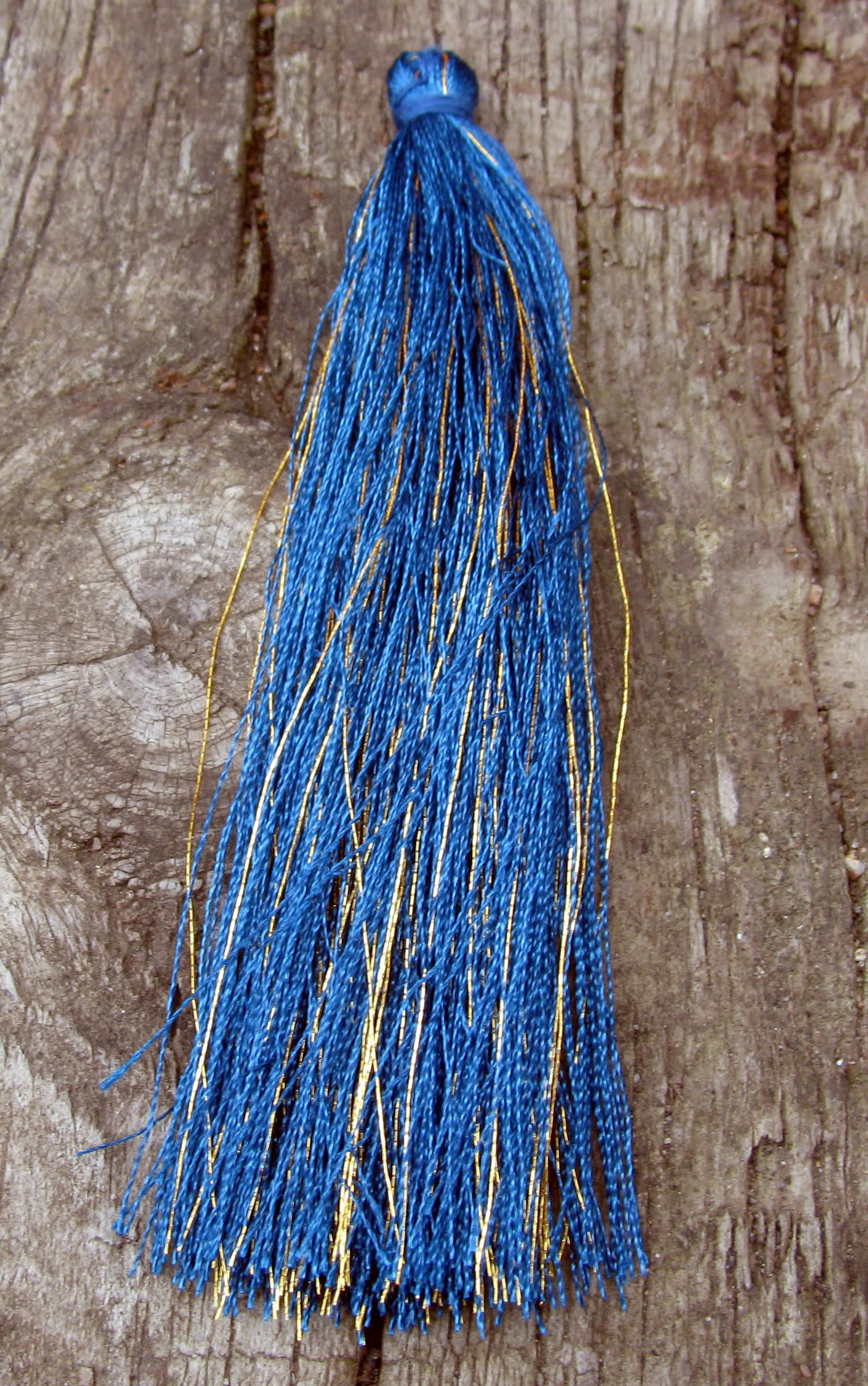 Bomullstofs - Petrol / Guld 90mm 1 styck Hilmas Pyssel