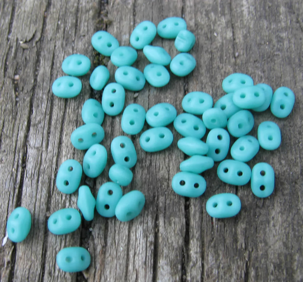 SuperDuo - Opaque Green Turquoise Matte, 10 gram Matubo