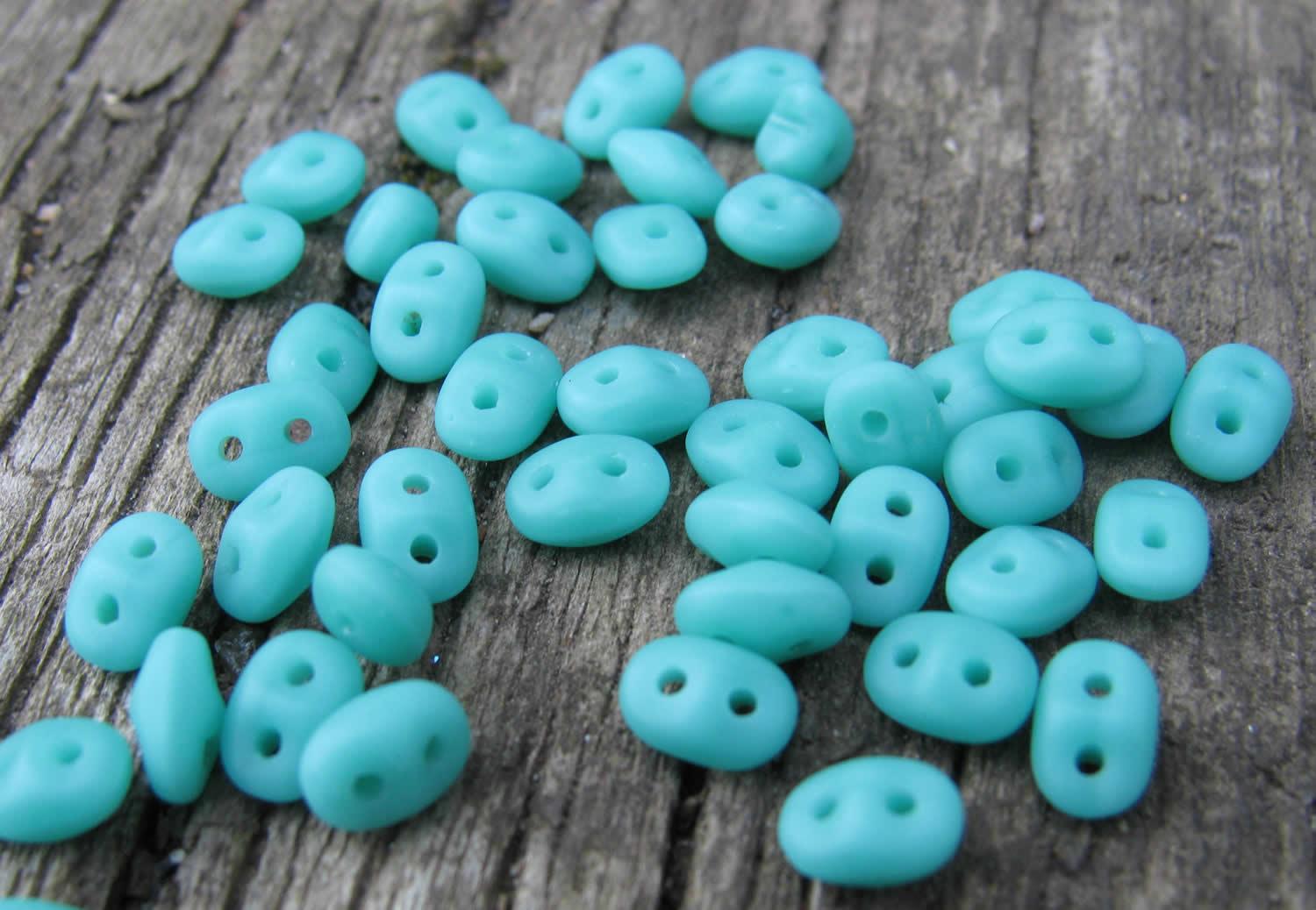 SuperDuo - Opaque Green Turquoise Matte, 10 gram Matubo