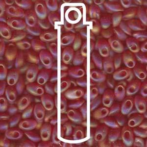 Miyuki Long Magatama - Matt Transparent Red Orange AB 4x7mm 8,5gram Miyuki
