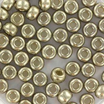 Miyuki Seed Beads - Duracoat Galvanized LT Smokey Pewter 6/0, 10 gram Miyuki