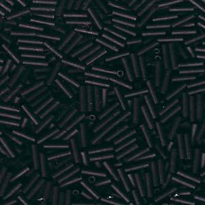 Miyuki Bugle Beads - Matte Black 6 mm, 10 gram Miyuki