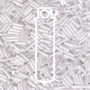 Miyuki Bugle Beads - White Pearl Ceylon 6 mm, 17 gram Miyuki