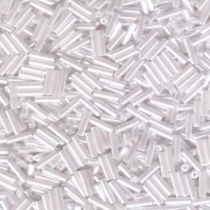 Miyuki Bugle Beads - White Pearl Ceylon 6 mm, 17 gram Miyuki