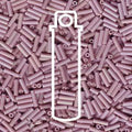 Miyuki Bugle Beads - Matte Opaque Mauve AB 6 mm, 17 gram Miyuki