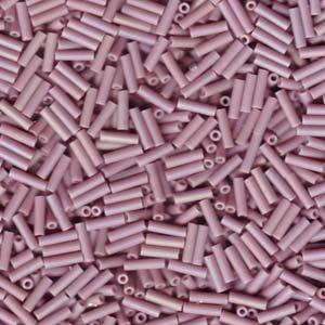 Miyuki Bugle Beads - Matte Opaque Mauve AB 6 mm, 17 gram Miyuki