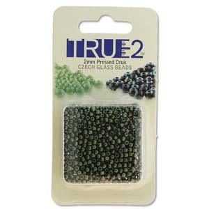 Tjeckiska Druk (Runda) - Polychrome Sage & Citrus True 2mm, 9 gram Hilmas Pyssel