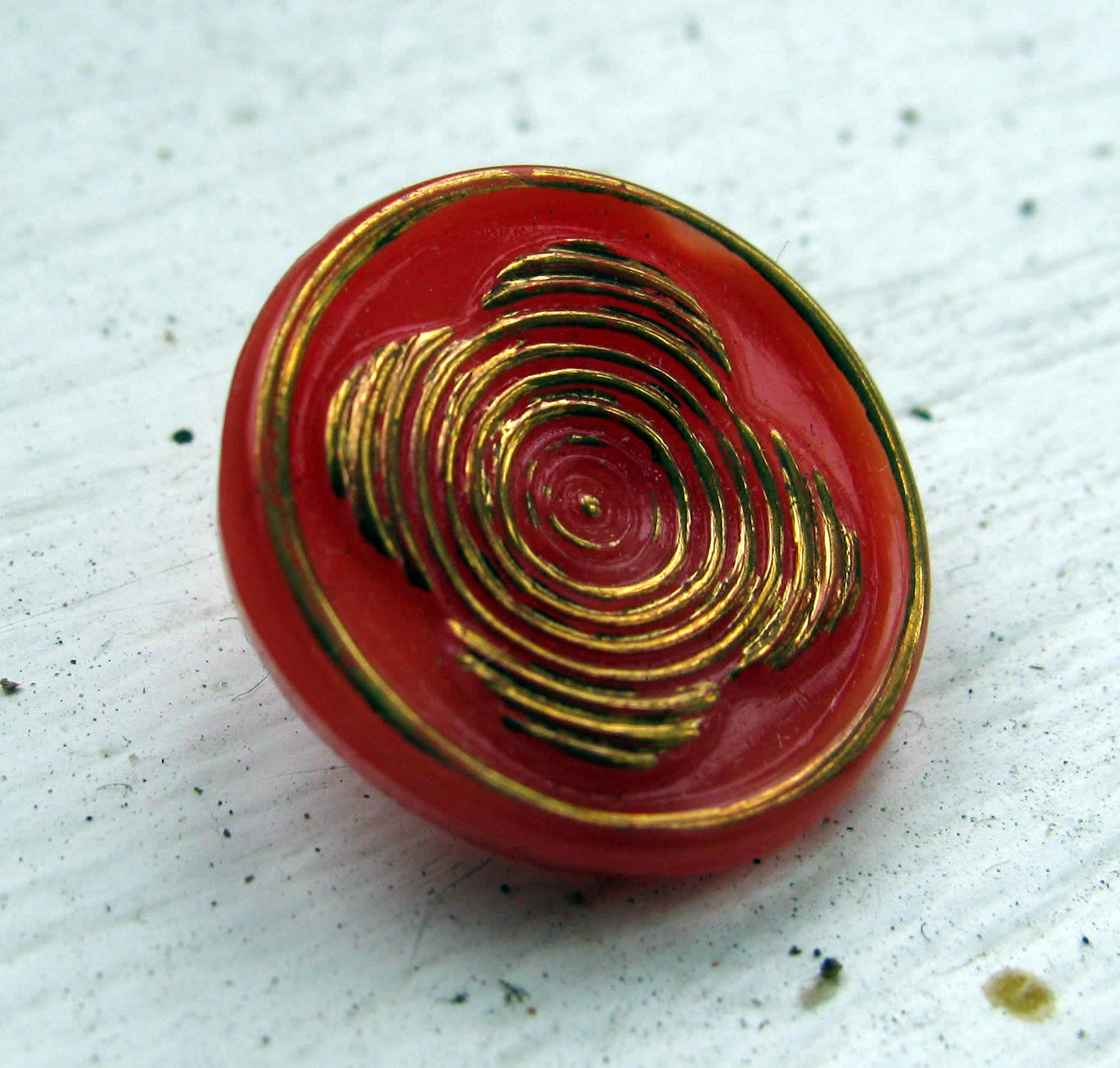 Glasknapp - Rosaröd med fyrblads blomma, 18mm, 1 styck Hilmas Pyssel