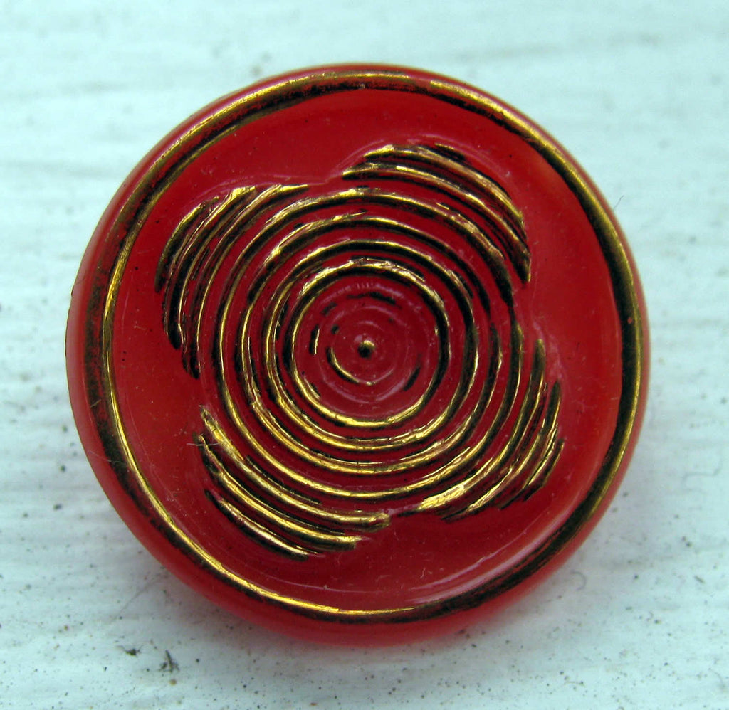 Glasknapp - Rosaröd med fyrblads blomma, 18mm, 1 styck Hilmas Pyssel