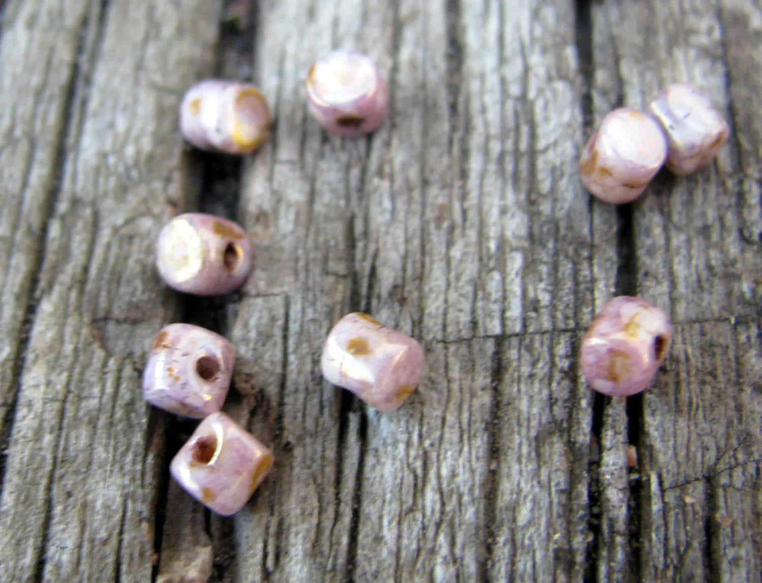 Minos® par Puca® - Opaque Mix Rose/Gold Ceramic Look, 5 gram Les perles par Puca® - Paris