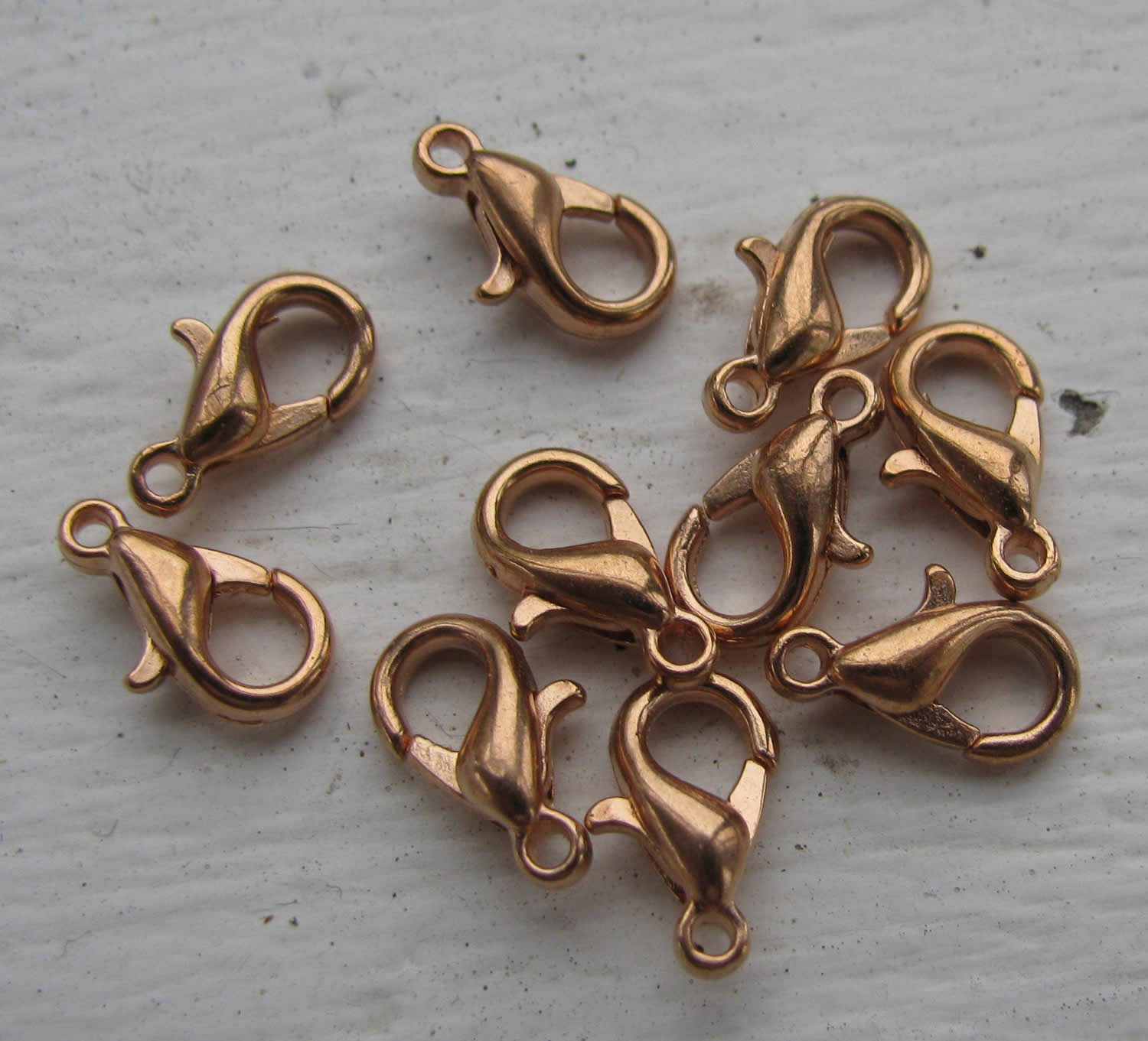 Klolås 24K Roséguldpläterad - Kvalitetslås 10 mm 15-pack Grekisk Metall