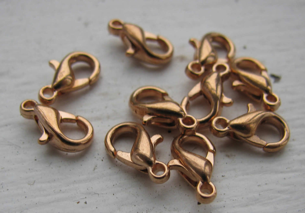 Klolås 24K Roséguldpläterad - Kvalitetslås 10 mm 15-pack Grekisk Metall