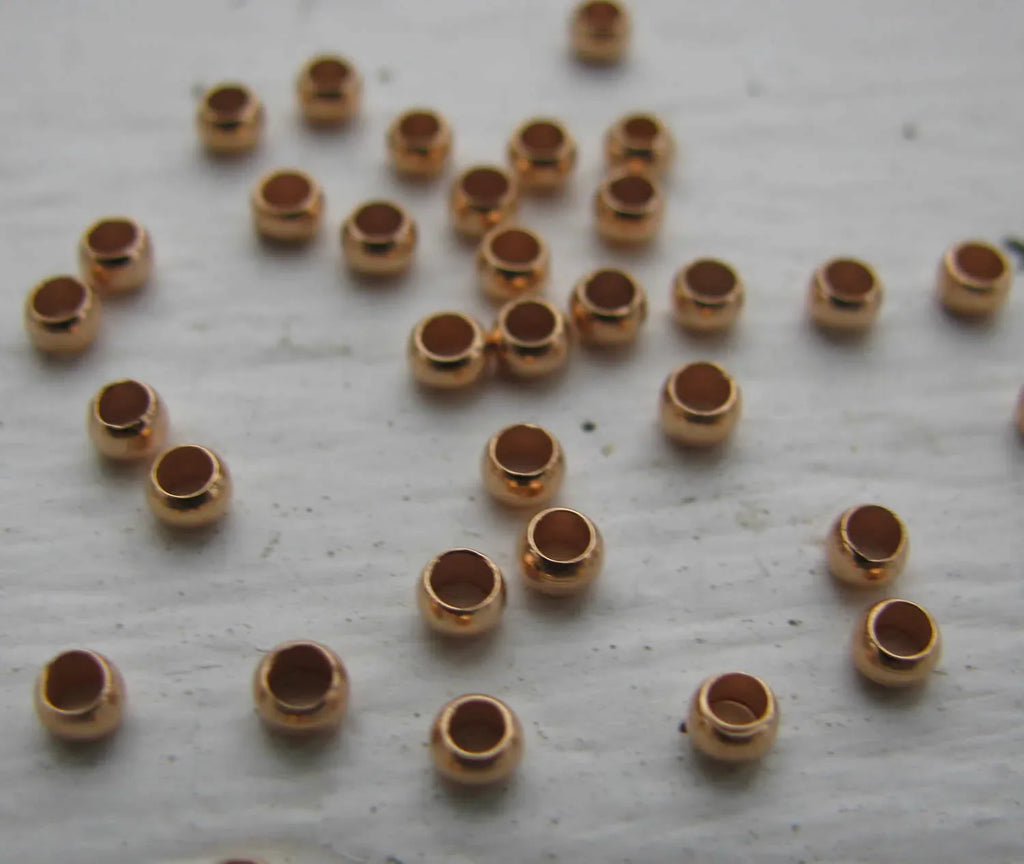 Klämpärlor - Roséguldfärgade 2,5mm, 50-pack Grekisk Metall