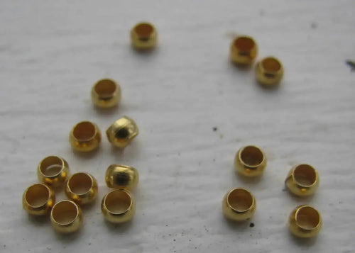 Klämpärlor - Guldfärgade 3 mm, 50-pack Grekisk Metall